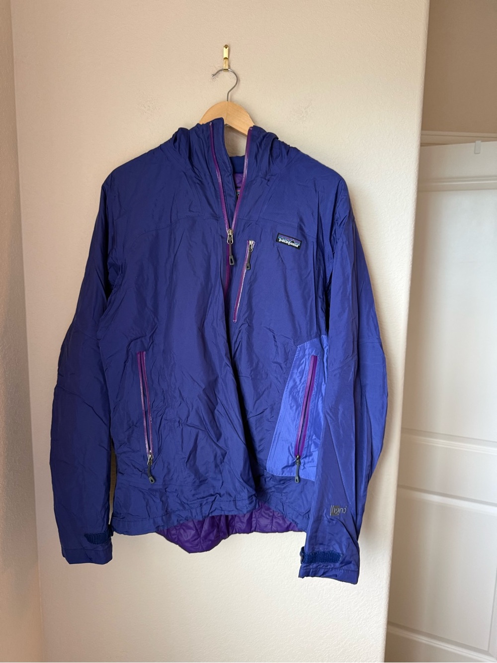 Patagonia Women’s Nano Storm H2No Insulated Hooded Jacket Purple Blue XL